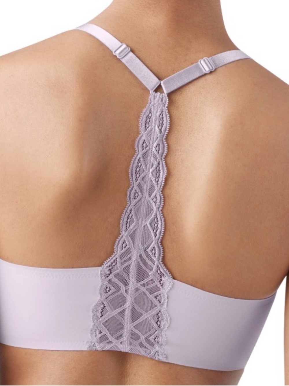 True & Co. Lace Racerback Bralette in Light Lavender
